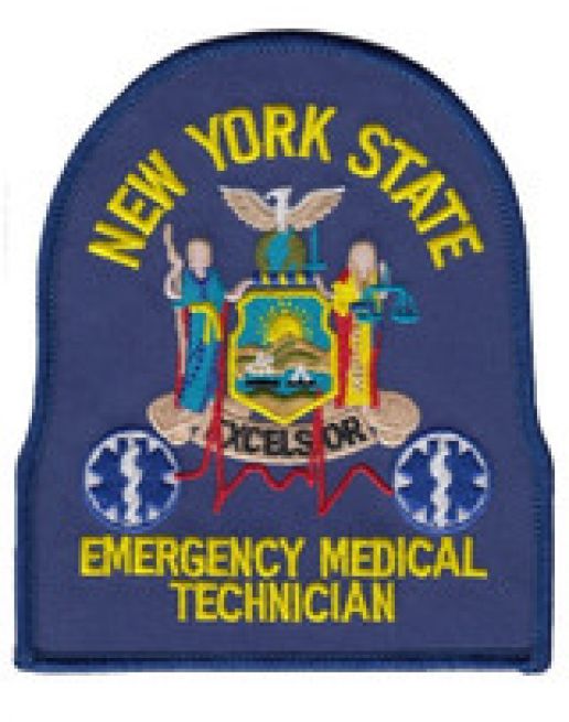 NEW YORK STATE EMERGENCY MEDICAL TECHNICIAN SHOULDER PATCH - SEW ON.